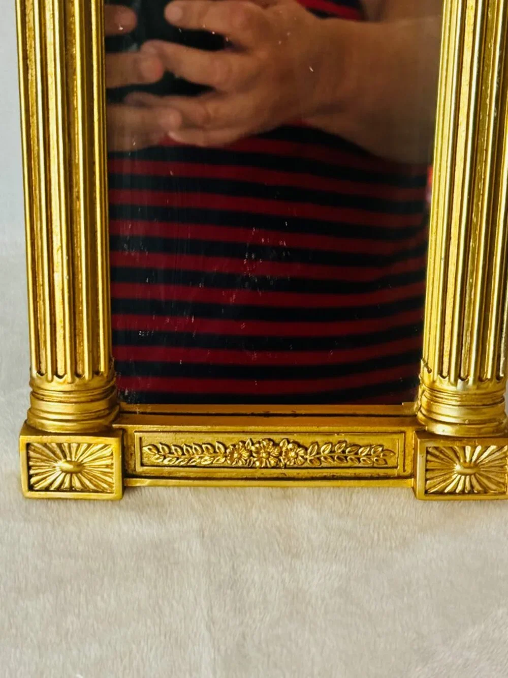 Vtg Roman Columned Table Top Vanity Mirror 11